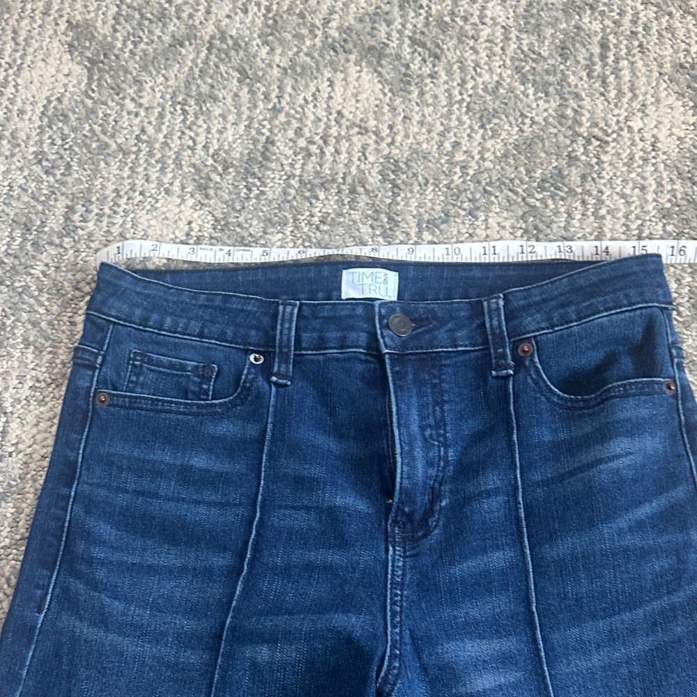Time and Tru Indigo Wide-Leg Jeans with Front Seams - Picture 2 of 4